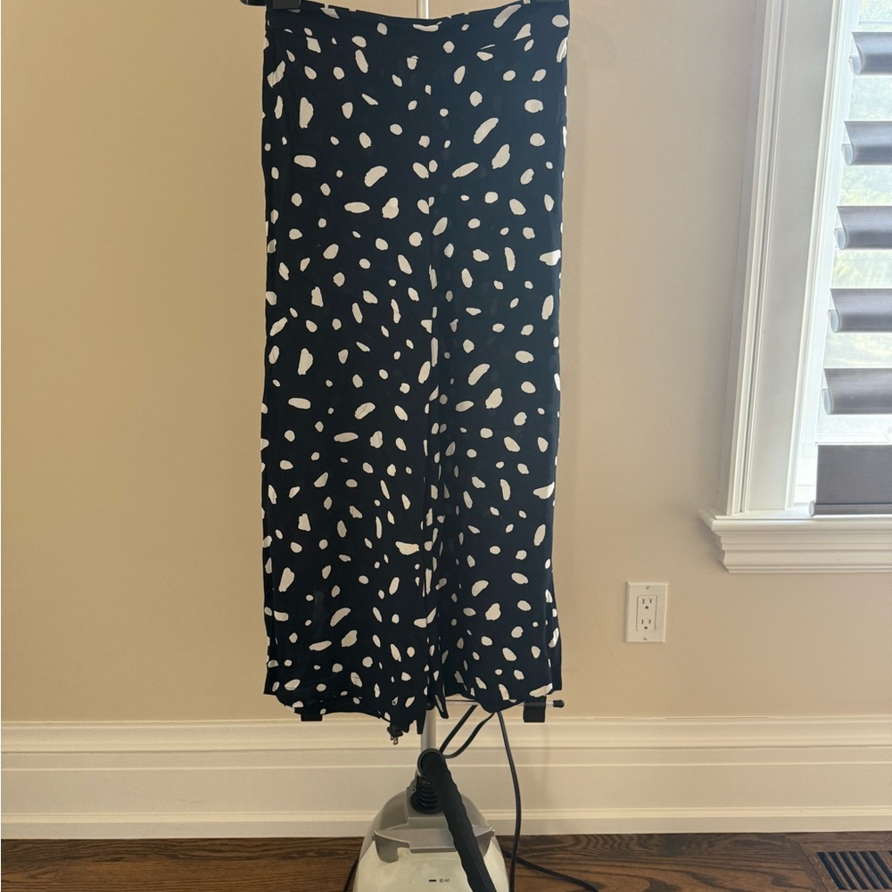Wilfred Navy and White Polka Dot Skirt